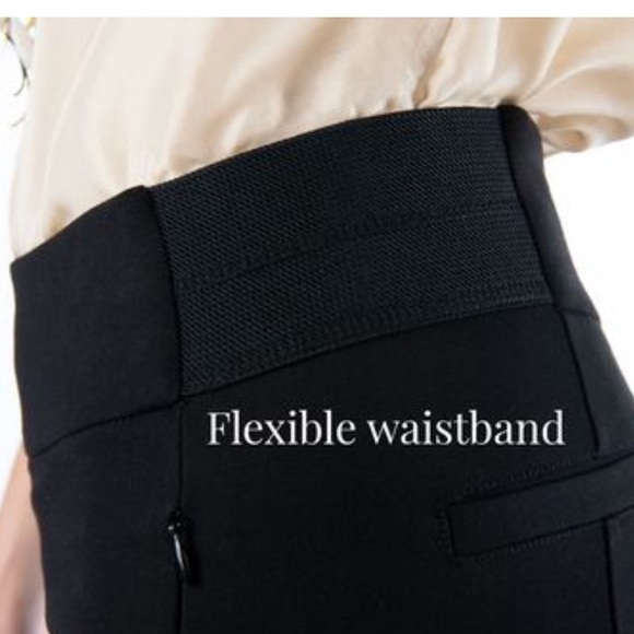 Betabrand Dress Pant Yoga Pants Straight Leg Pockets XL Petite Black - Picture 9 of 13